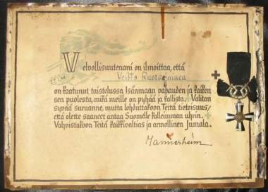 Order of Liberty Cross of Sorrow - Veikko Ruotsalainen